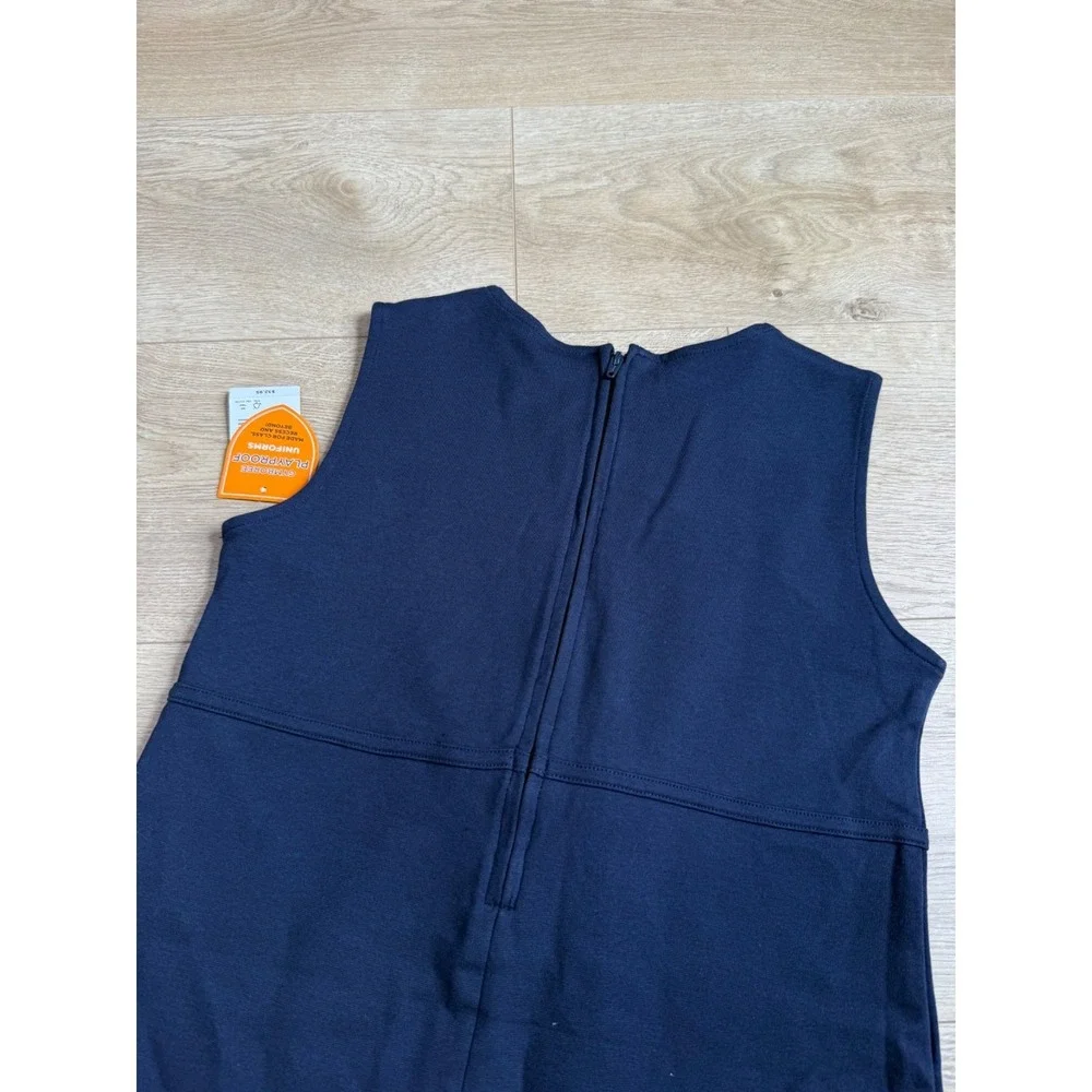 NWT Kids Girls Uniform Gymboree sleeveless bow ruffle jumper dress blue size 12